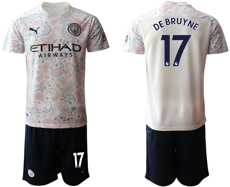 Men 2020-2021 club Manchester City away #17 white Soccer Jerseys->manchester city jersey->Soccer Club Jersey